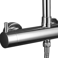Colonne De Douche Mécanique|Kibath Robinet de douche monocommande TOR avec finition chromée brillante en laiton