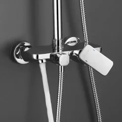 Kibath Robinet de douche monocommande DUA avec finition chromée brillante en laiton