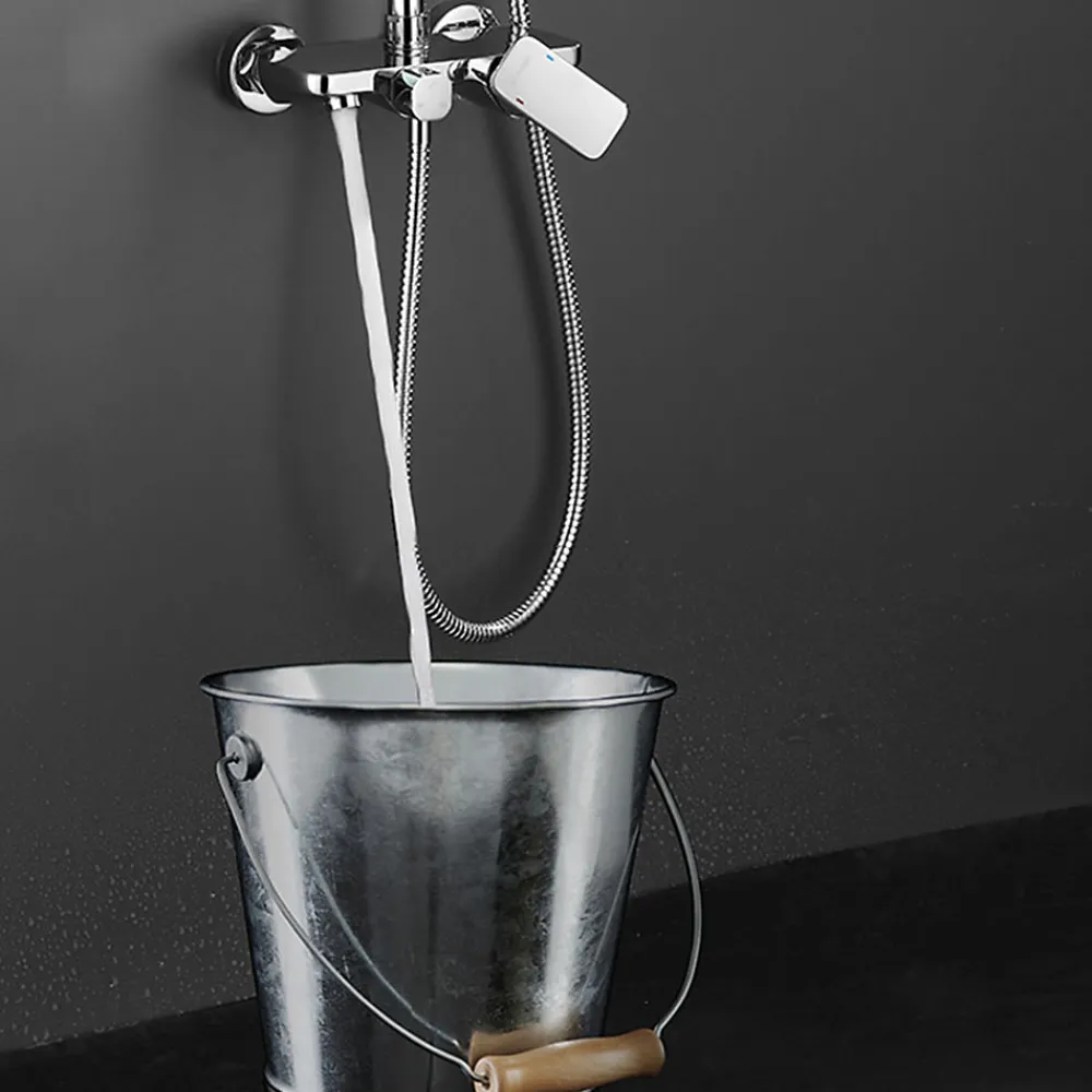 Kibath Robinet de douche monocommande DUA avec finition chromée brillante en laiton