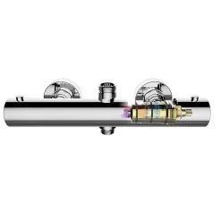 Robinet De Douche|Kibath Robinet de douche thermostatique à effet froid, finition chrome brillant, en laiton
