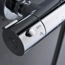 Robinet De Douche|Kibath Robinet de douche thermostatique à effet froid, finition chrome brillant, en laiton