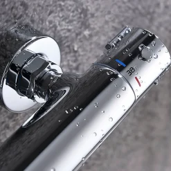 Robinet De Douche|Kibath Robinet de douche thermostatique ORTE (robinet seul) avec finition chromée polie en laiton