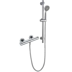 Robinet De Douche|Kibath Robinet de douche thermostatique ORTE avec barre de douche, finition chrome poli, en laiton