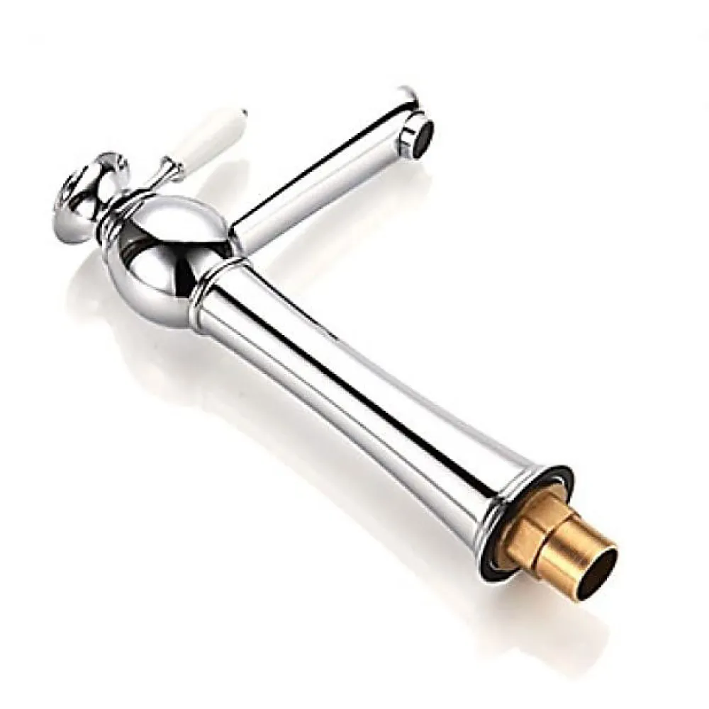 Robinet Lave-Mains|Kroos Robinet de lavabo à poignée unique, finition en chrome