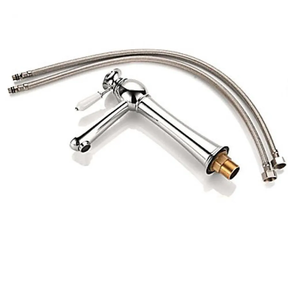 Robinet Lave-Mains|Kroos Robinet de lavabo à poignée unique, finition en chrome