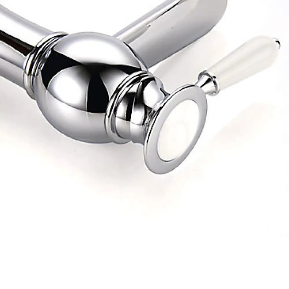 Robinet Lave-Mains|Kroos Robinet de lavabo à poignée unique, finition en chrome