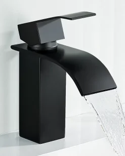 Robinet Lavabo Et Vasque|Anycée Max Robinet de Lavabo Cascade, Noir Mitigeur de Lavabo, ANYCEE MAX Robinet de Salle de Bain, Lave-mains Monocommande