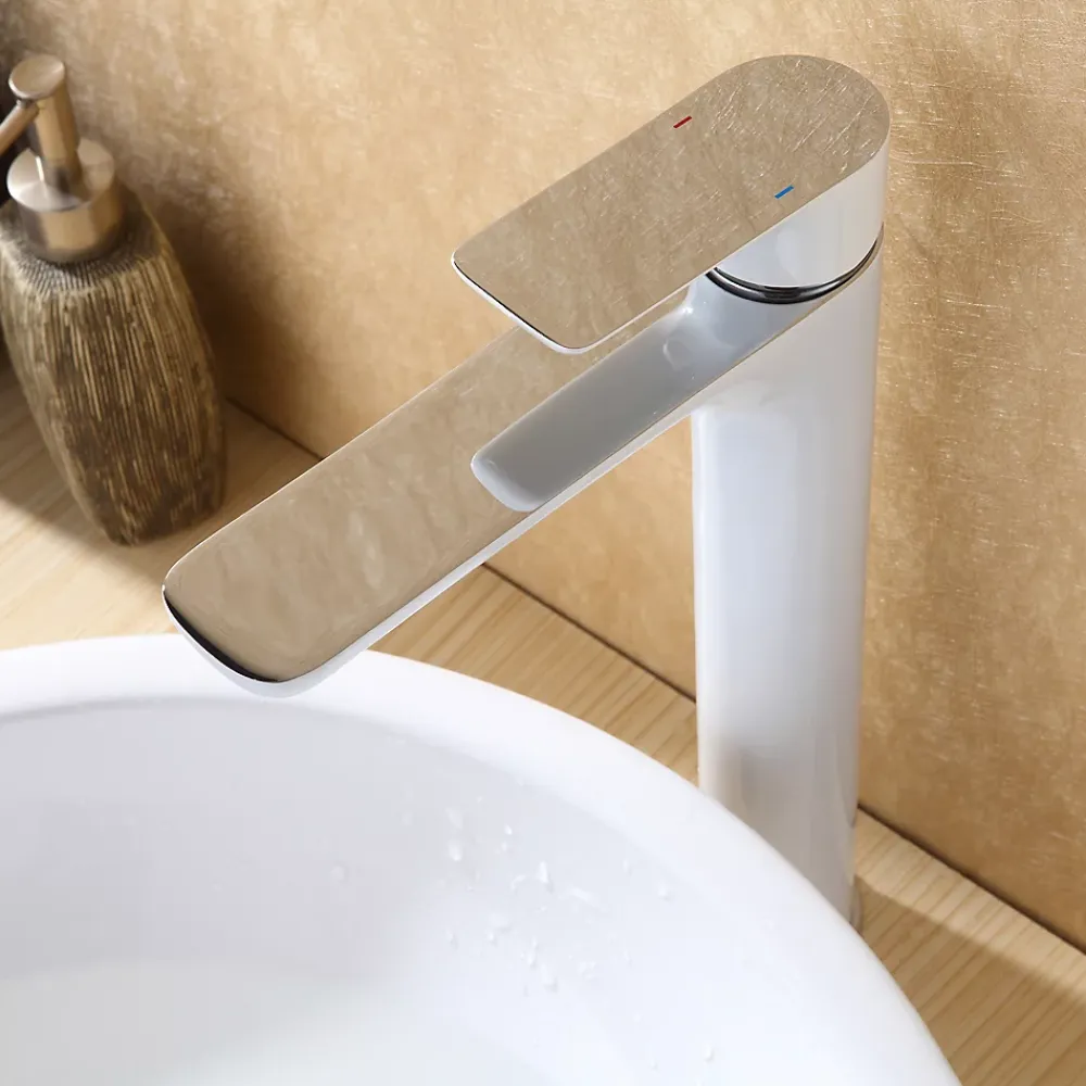 Bernstein Robinet de lavabo de haute qualité Robinet de Salle de bain 4025CW en blanc/chrome brillant