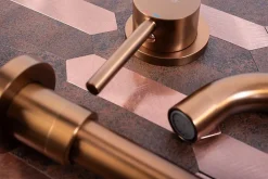 Robinet Lave-Mains|Rea Robinet de lavabo encastré Lungo Long brushed copper + box