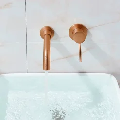 Robinet Lave-Mains|Rea Robinet de lavabo encastré Lungo Long brushed copper + box