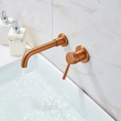 Robinet Lave-Mains|Rea Robinet de lavabo encastré Lungo Long brushed copper + box