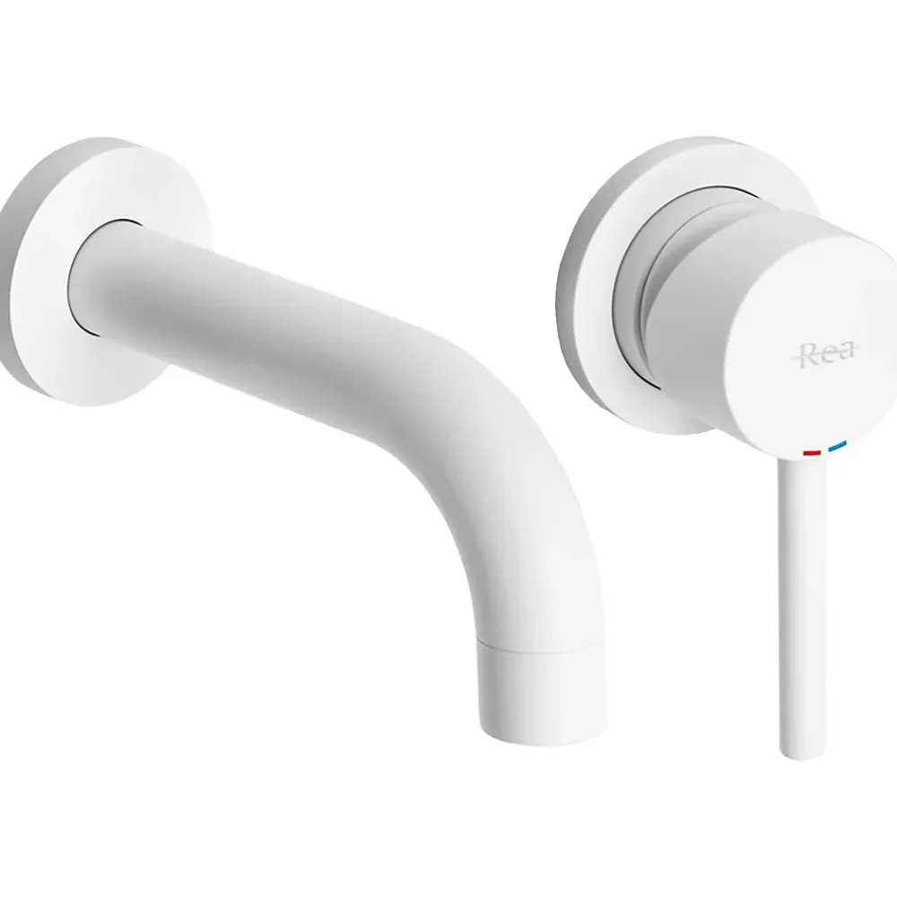 Robinet Lavabo Et Vasque|Rea Robinet de lavabo encastré Lungo white mat + box