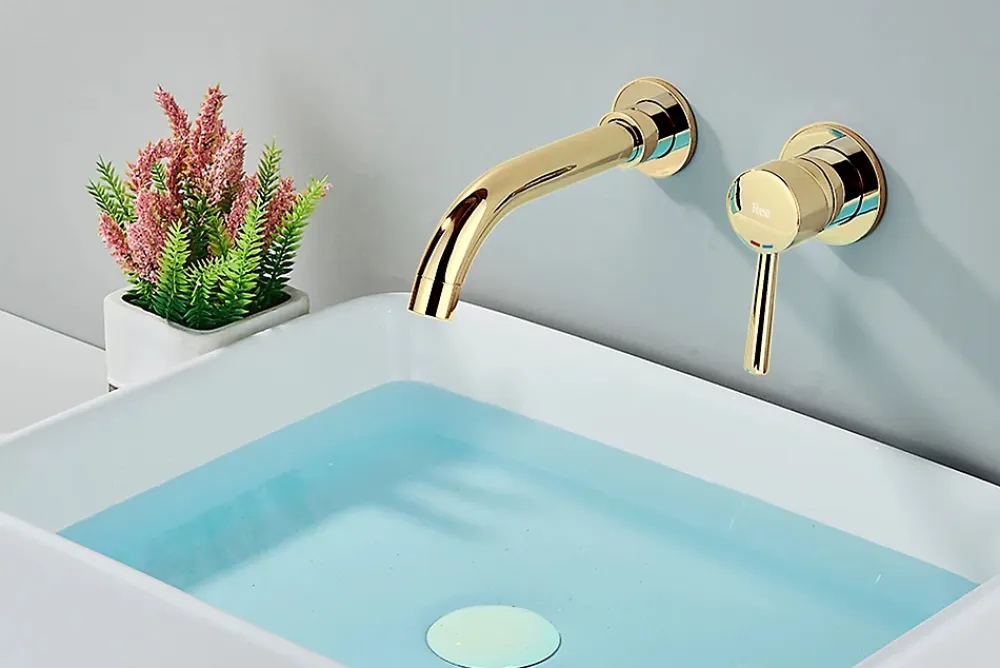 Robinet Lave-Mains|Rea Robinet de lavabo encastré LUNGO GOLD