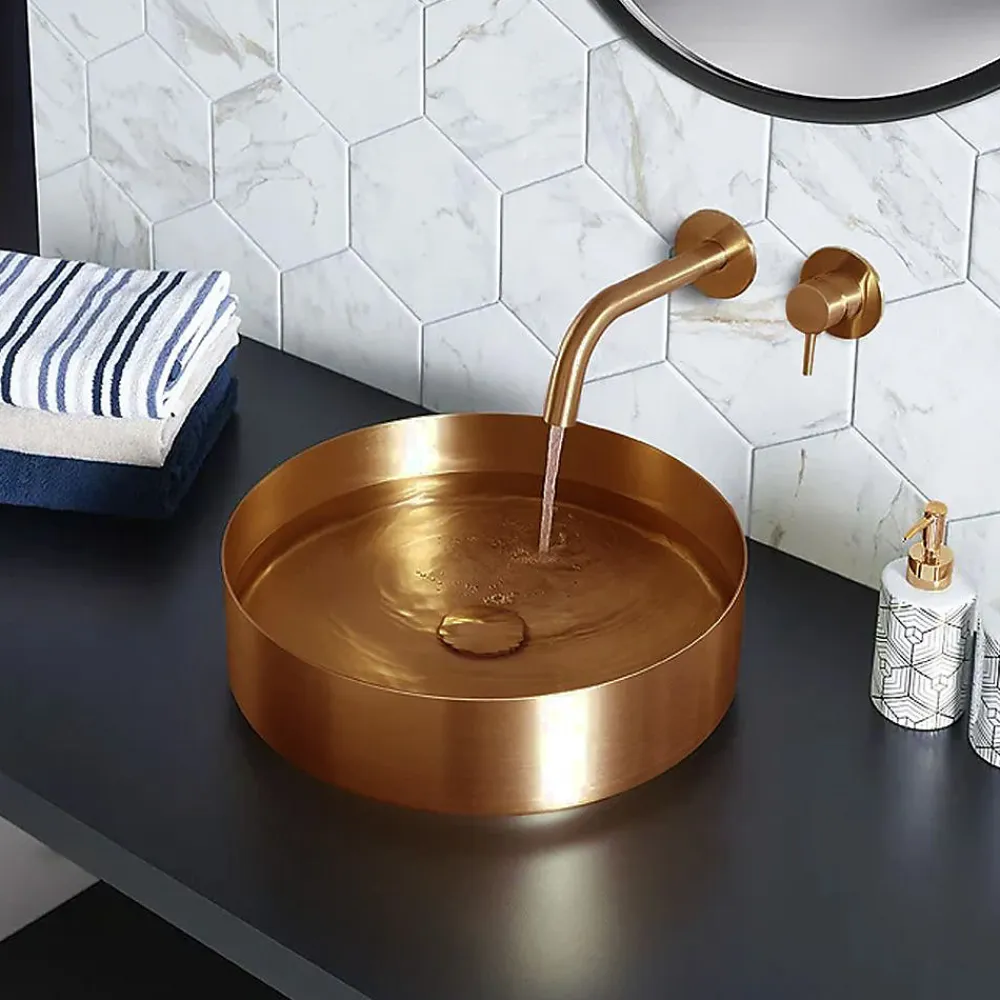 Robinet Lave-Mains|Rea Robinet de lavabo encastré Lungo brushed copper + box