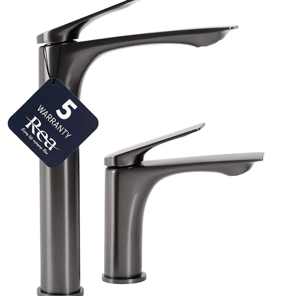 Rea Robinet de lavabo Avalon titanium high