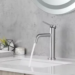 Rea Robinet de lavabo Clif brush nickel low
