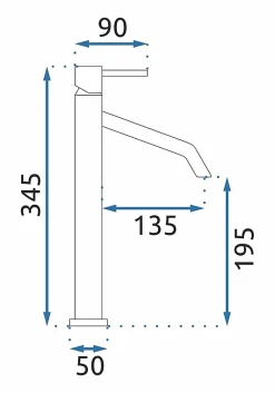 Rea Robinet de lavabo Level black high