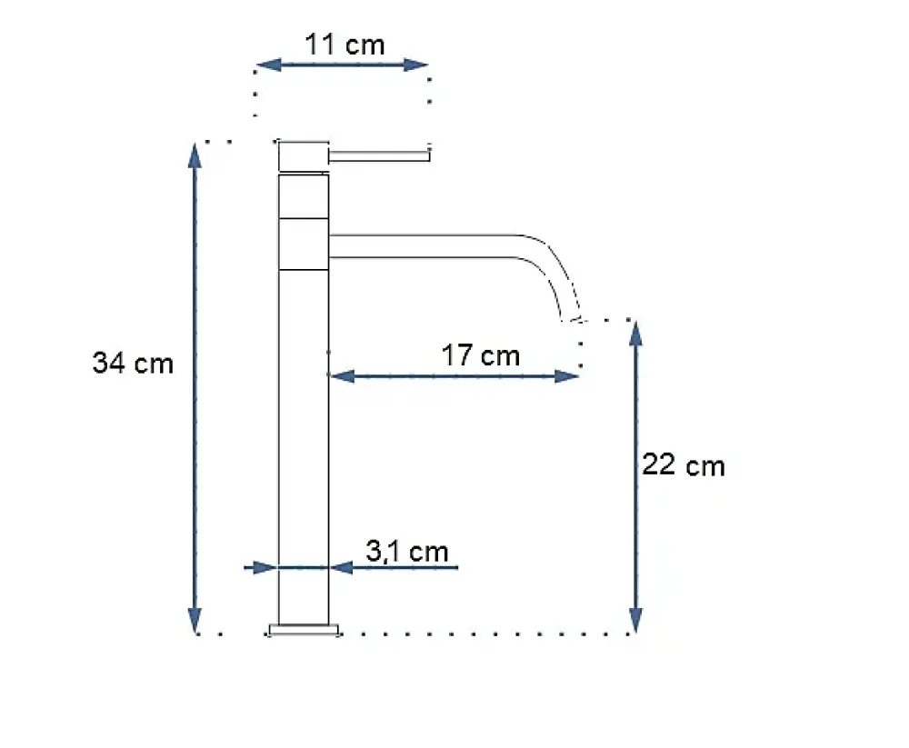 Rea Robinet de lavabo Lugano slim black high