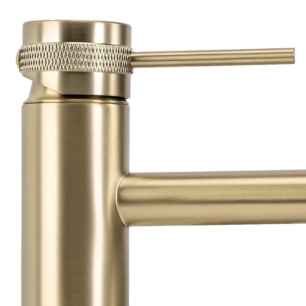 Rea Robinet De Lavabo Lungo Grip Low Brush Gold
