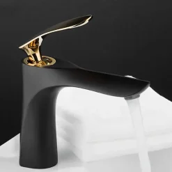 Robinet Lave-Mains|Rea Robinet de lavabo Orbit black gold low