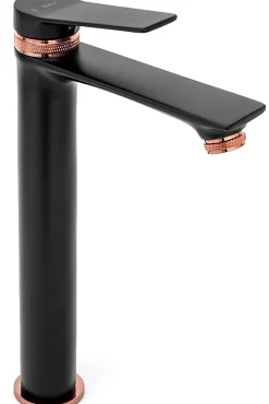 Rea Robinet de lavabo Viral black rose gold high