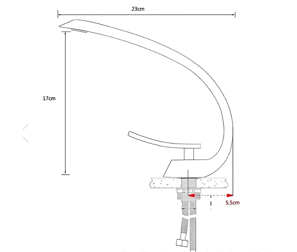 Hudor Robinet de lavabo sur plage BNF606B en laiton noir collection Céphise