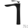 Hudor Robinet de lavabo surélevé 205 en laiton noir et chrome collection Céphise