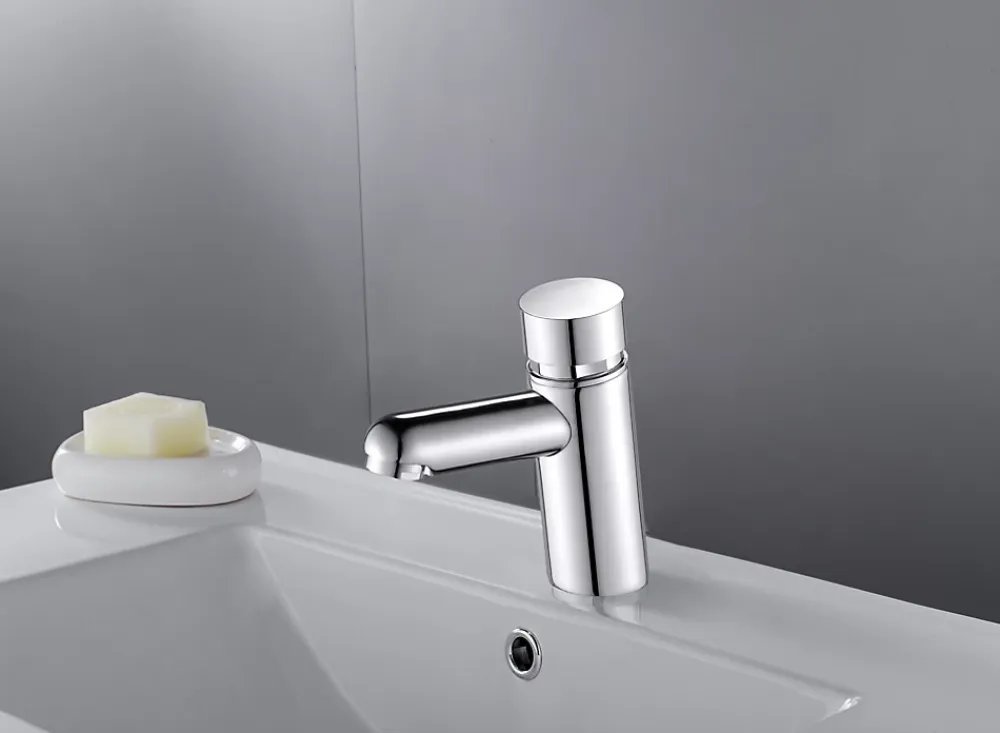 Edouard Rousseau Robinet de lave-mains eau froide chromé Temporise push