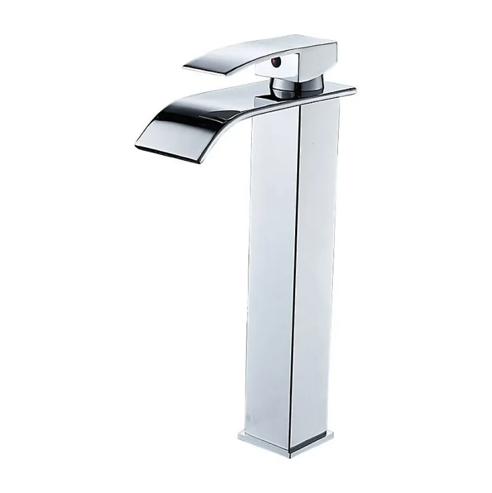 Robinet De Bidet|Deko Robinet de salle de bain à bec haut cascade en laiton mitigeur de lavabo robinet de lavabo chromé design moderne
