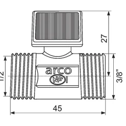Arco Robinet droit - - 1/4 de tour - Mâle / Mâle - Réduit