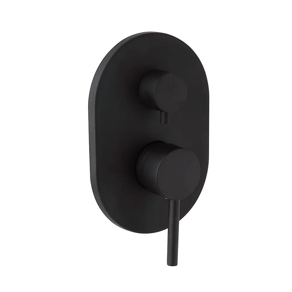 Robinet De Douche|Kiamami Valentina Robinet Encastré De Douche Avec Inverseur Noir Mat - Fassa