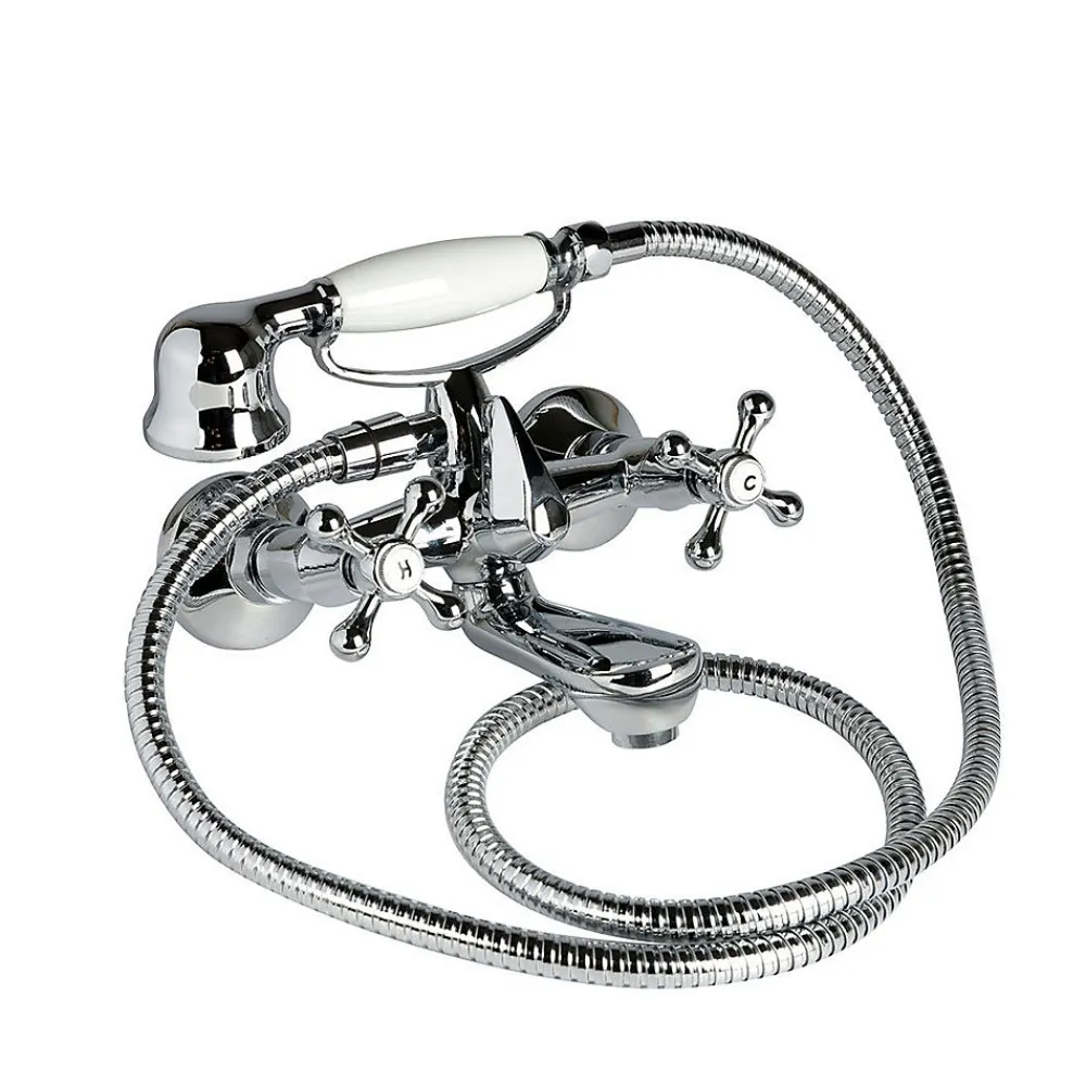 Kiamami Valentina Robinet Extérieur De Baignoire Ancien Vintage Avec Boutons En Croix Chromés - Narciso