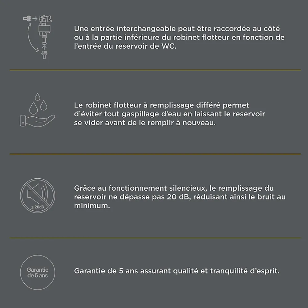 Chasse D'Eau|Flomasta Robinet flotteur latéral bas