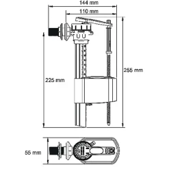 Urinoir|Dubourgel Robinet flotteur SR+ pour arrivée latérale - diam : entrée 3/8