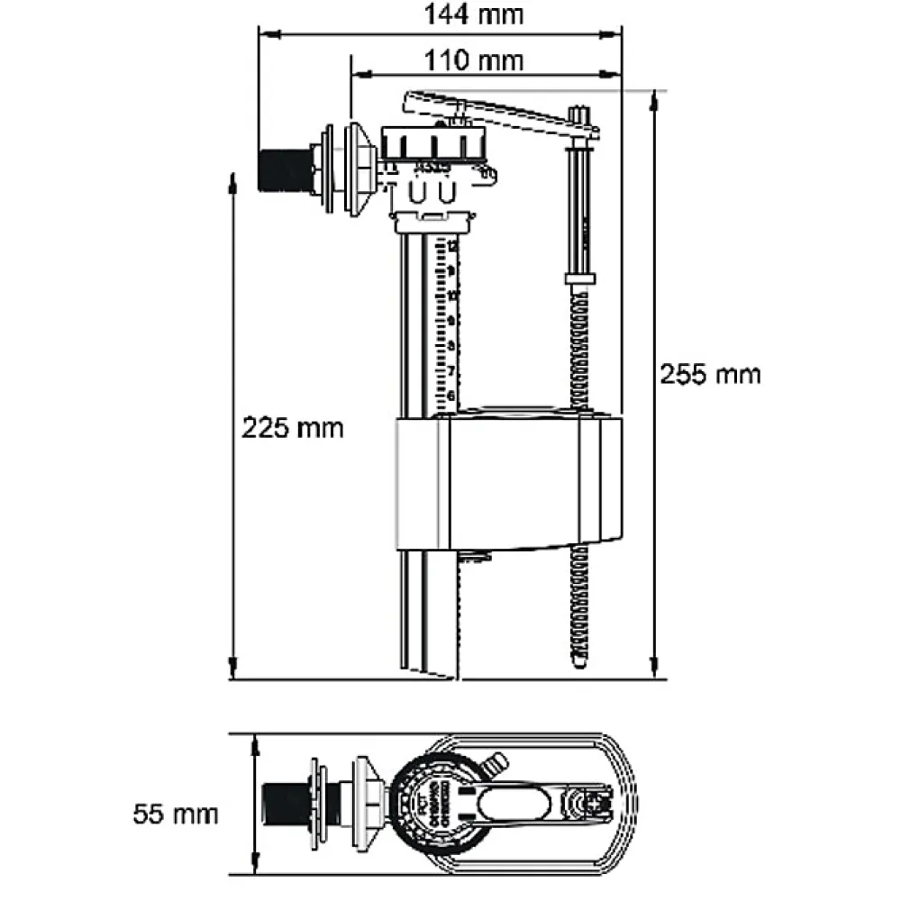 Urinoir|Dubourgel Robinet flotteur SR+ pour arrivée latérale - diam : entrée 3/8"