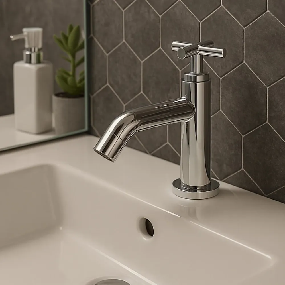 Planète Bain Robinet lave-mains chromé H 14.2 cm - Croce - eau froide uniquement