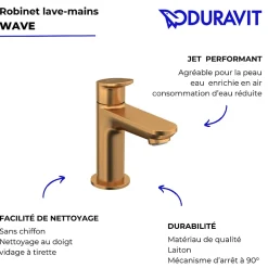 Duravit Robinet lave-mains eau froide Wave bronze brossé