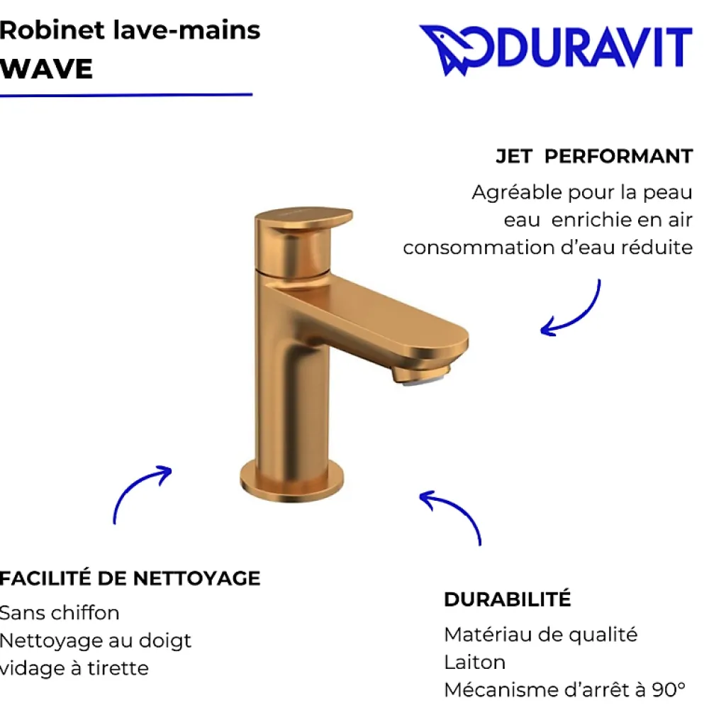 Duravit Robinet lave-mains eau froide Wave bronze brossé