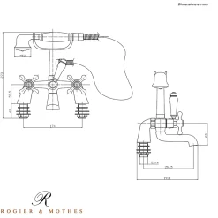 Colonne De Baignoire|Rogier & Mothes Robinet melangeur baignoire retro sur pieds VICTORIA