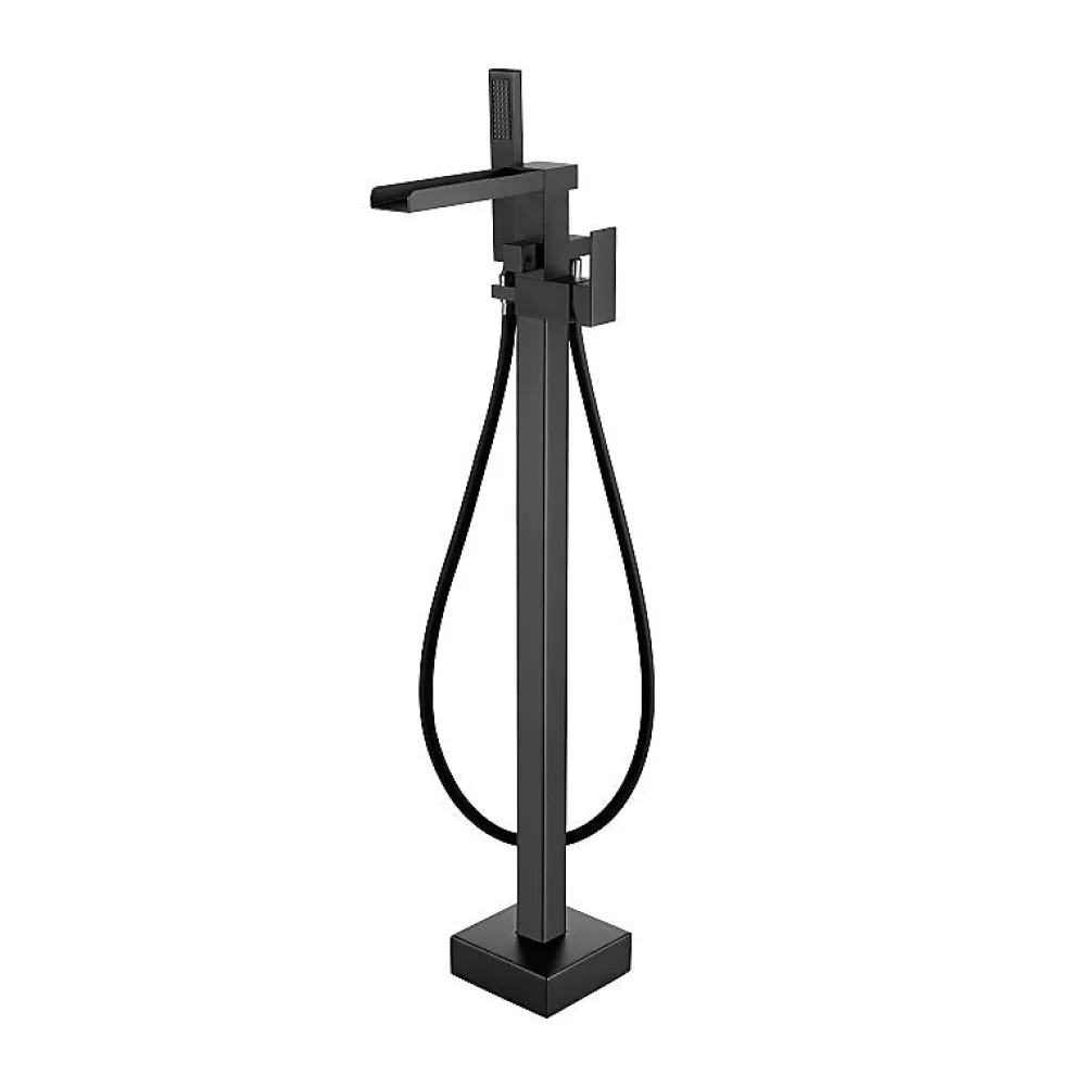 Stano Robinet mitigeur baignoire cascade TANO sur pied noir mat
