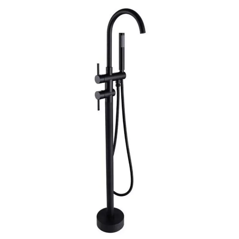 Colonne De Baignoire|Valaz Robinet mitigeur baindouche sur pied CALGARY noir mat