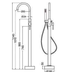 Colonne De Baignoire|Stano Robinet mitigeur baindouche sur pied DEBRIO or brosse