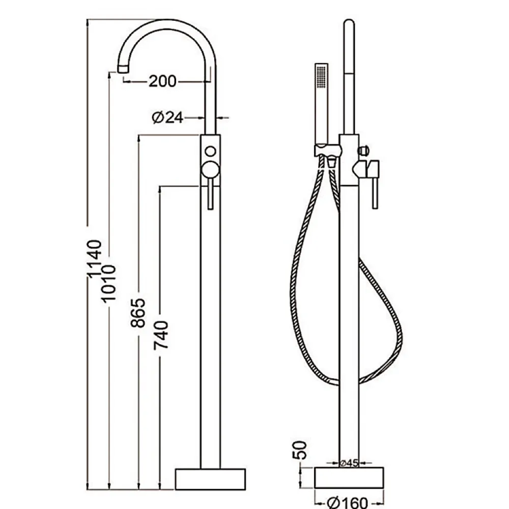Colonne De Baignoire|Stano Robinet mitigeur baindouche sur pied DEBRIO or brosse