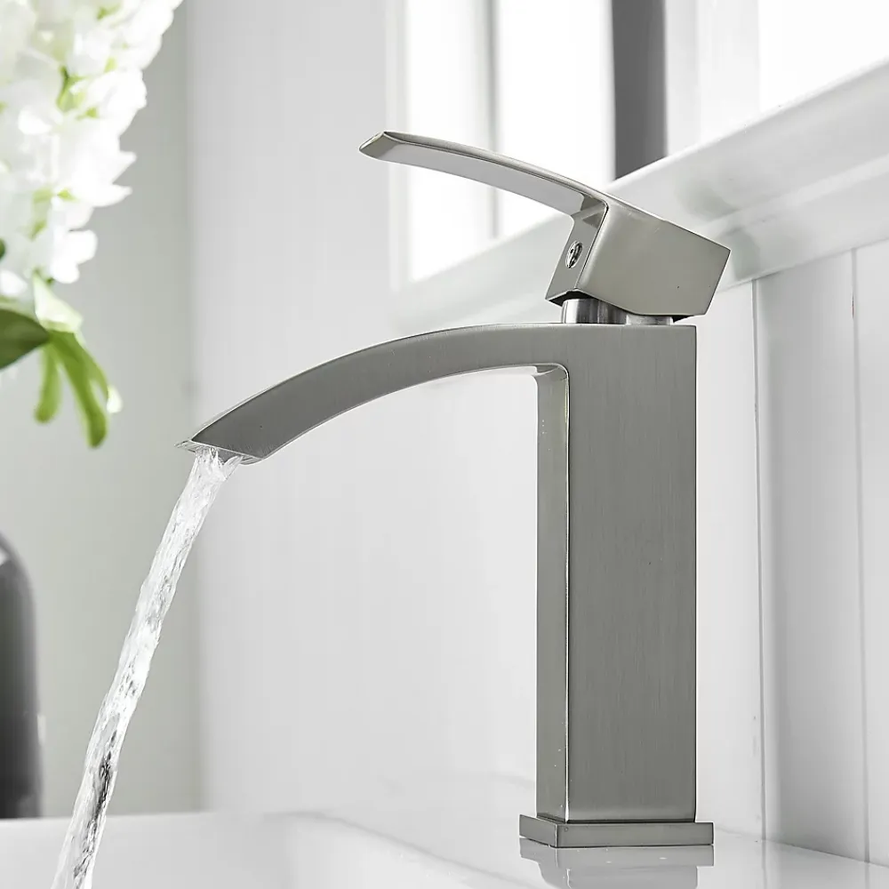 Saniverre Robinet mitigeur bec cascade LERIO chrome brossé -