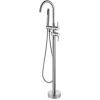 Saniverre Robinet mitigeur colonne sur pied MATY chrome brossé pour baignoire îlot -