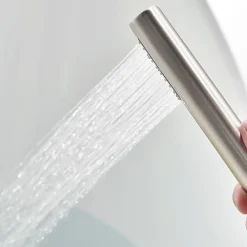 Saniverre Robinet mitigeur colonne sur pied MATY chrome brossé pour baignoire îlot -