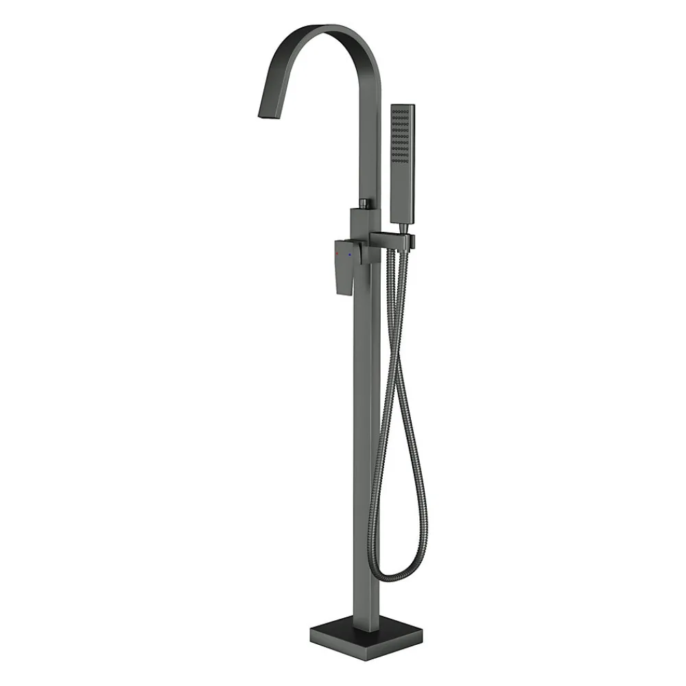 Robinet De Baignoire|Bernstein Robinet Mitigeur de baignoire design sur pieds 112x5x25cm (HxLxP) acier inoxydable et laiton - NT3311 2.0