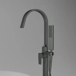 Robinet De Baignoire|Bernstein Robinet Mitigeur de baignoire design sur pieds 112x5x25cm (HxLxP) acier inoxydable et laiton - NT3311 2.0