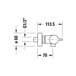 Duravit Robinet mitigeur de douche thermostatique, Chrome - 26x11,4x6cm - B.2