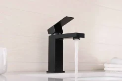Luxury Bain Robinet, mitigeur de lavabo pour salle de bain carré (Noir) LuxuryBain